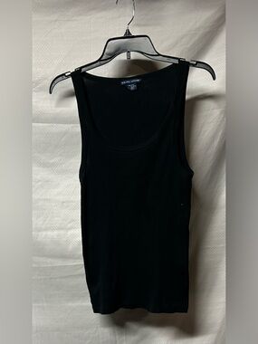 Ralph Lauren Black Ribbed Scoop Neck Tank